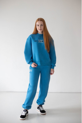Жіночий теплий костюм oversize із триниткового футера з начосом